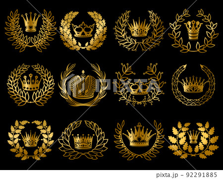 Beautiful Gold Wreathes Set 92291885