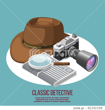 Classic Detective Isometric Composition 92292299