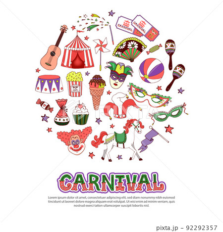Flat Carnival Circus Concept Flat Carnival Circus Concept 92292357