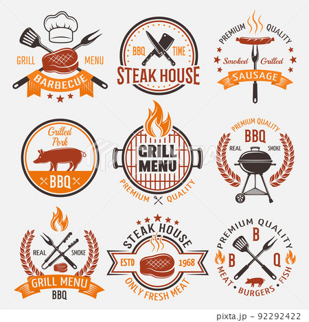 BBQ Retro Style Emblems BBQ Retro Style Emblems 92292422