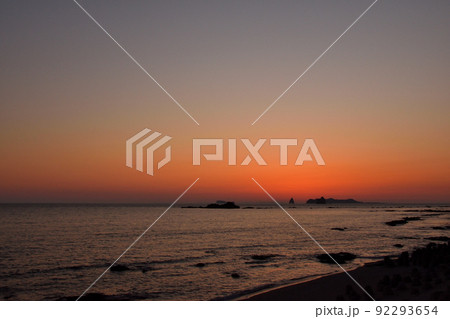 五島灘、角力灘、大角力の夕景 五島灘、角力灘、大角力の夕景 92293654