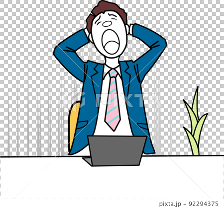 パソコンをミスしてショックを受ける パソコンをミスしてショックを受ける 92294375