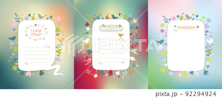 Beautiful Romantic Notes Templates Set Beautiful Romantic Notes Templates Set 92294924