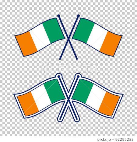 Crossed Irish flag icon set 92295282