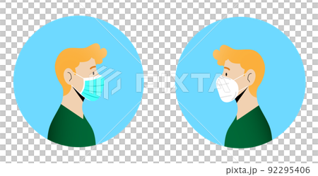 Man wearing mask- surgical masks and FFP2 mask 92295406
