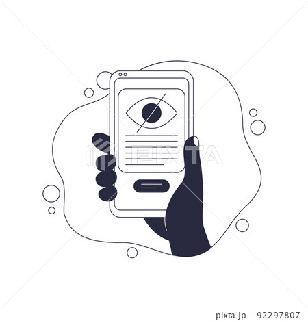hidden or invisible content, phone in hand, vector hidden or invisible content, phone in hand, vector 92297807
