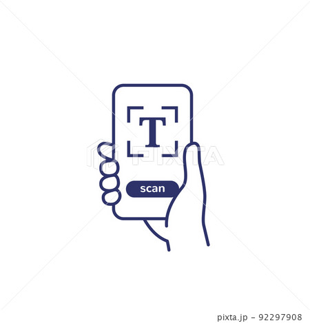 text scan icon with a smart phone 92297908
