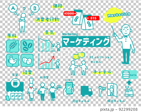 "Marketing" illustration icon collection 92299208