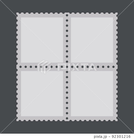 Blank postage stamps. Light postage stamps on grey background. Vector Blank postage stamps. Light postage stamps on grey background. Vector 92301216
