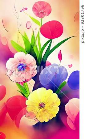 Colorful multicolored bright picture. Painted bright multicolored flowers. Abstract colorful background. Colorful multicolored bright picture. Painted bright multicolored flowers. Abstract colorful background. 92301796