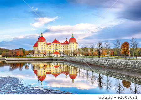 Stunning view of Moritzburg Castle near Dresden. Stunning view of Moritzburg Castle near Dresden. 92303621