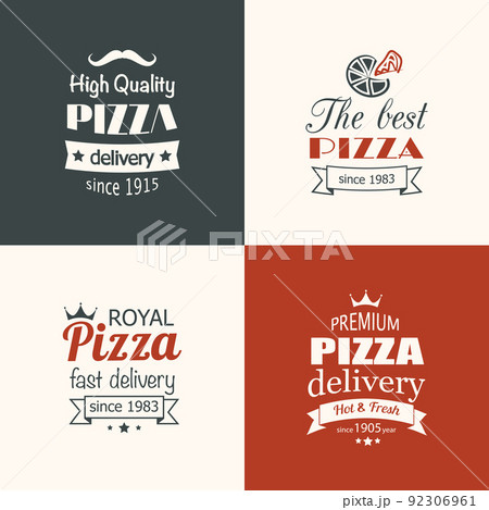set of premium quality pizza labels 92306961