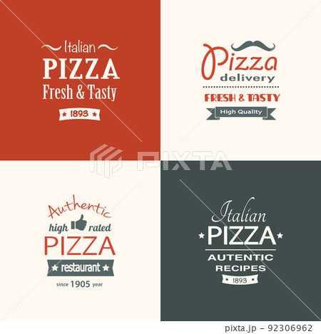 set of premium quality pizza labels 92306962