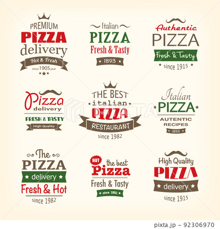 set of premium quality pizza labels set of premium quality pizza labels 92306970