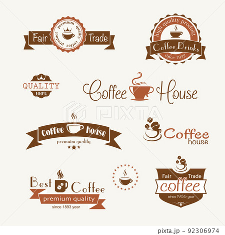 set of coffee vintage badges and labels 92306974