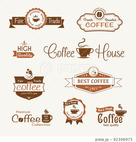 set of coffee vintage badges and labels 92306975