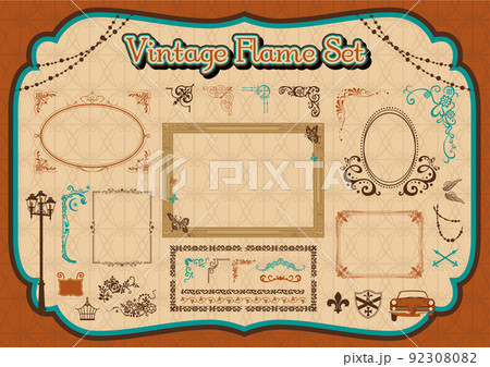 ヴィンテージ アンティーク フレーム 飾り罫 _セット ヴィンテージ アンティーク フレーム 飾り罫 _セット 92308082