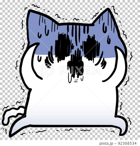 恐怖に怯えるネコのイラスト 92308534