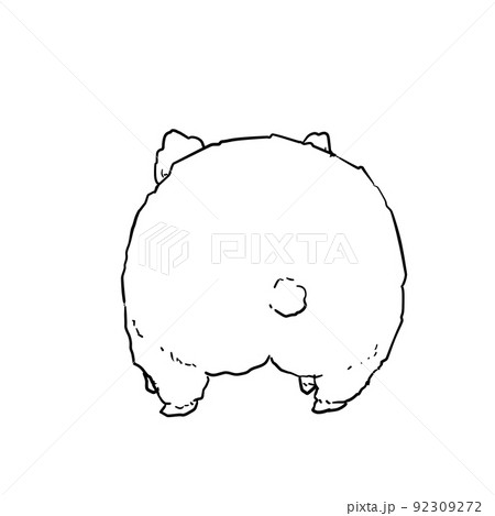 動物の線画イラスト　ハムスター かわいいハムスター・線画・モノクロのイラスト素材 [101726826