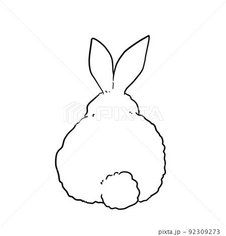 うさぎのおしりの線画 92309273