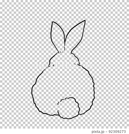 兔屁股線描 92309273