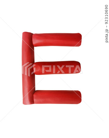 Handmade plasticine alphabet isolated on white background. English colorful letters of modelling clay 92310690