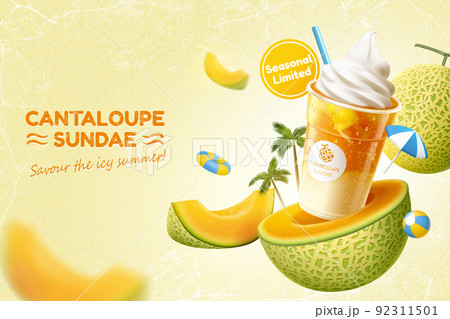 3d summer cantaloupe sundae ad 3d summer cantaloupe sundae ad 92311501