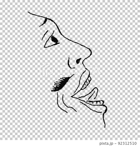 鬍子男人側面圖 92312510