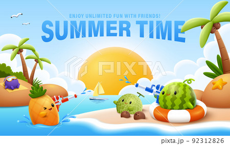 Summer water gun activity banner 92312826