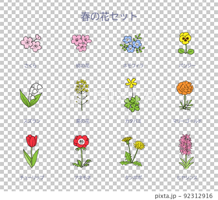 春の花のイラストセット 92312916