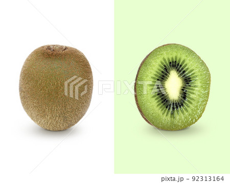Creative layout made of Ripe whole kiwi fruit. Flat lay. Food concept Creative layout made of Ripe whole kiwi fruit. Flat lay. Food concept 92313164
