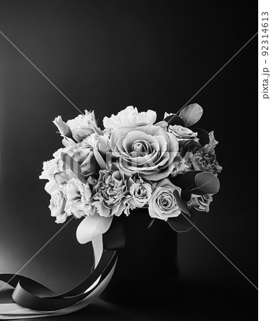 Vintage bouquet of blooming flowers as holiday gift, luxury floral design concept 92314613