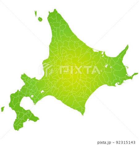 北海道と市町村地図 92315143