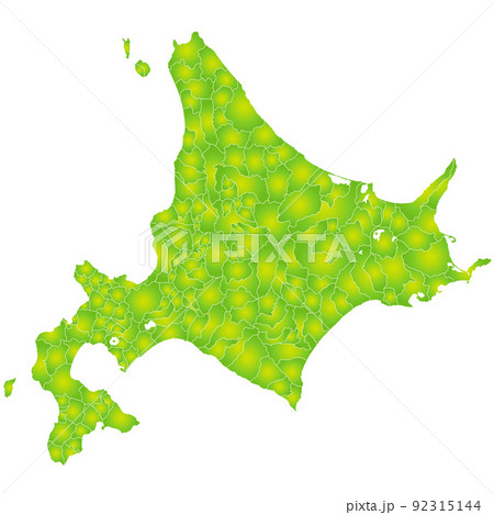 北海道と市町村地図 92315144