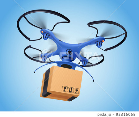 Logistics Post Drone Realistic Composition Logistics Post Drone Realistic Composition 92316068