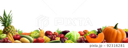Fruits And Vegetables Horizontal Composition Fruits And Vegetables Horizontal Composition 92316281