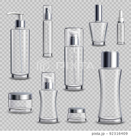 Cosmetics Package Realistic Transparent Set Cosmetics Package Realistic Transparent Set 92316409