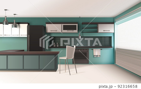 Contemporary Kitchen Interior Composition 92316658