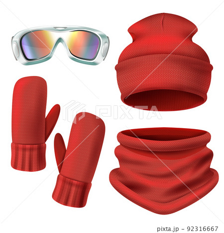Colored Ski Suit Icon Set 92316667