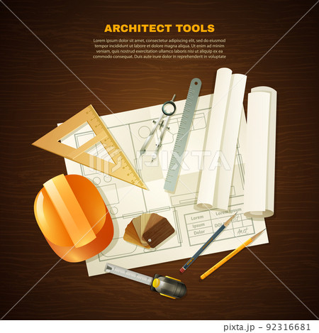 Construction Architect Tools Background Construction Architect Tools Background 92316681