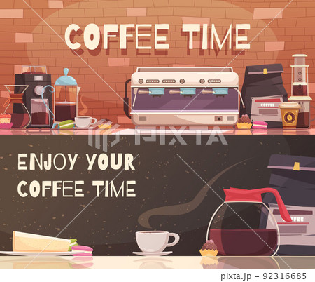 Coffee Time Two Horizontal Banners 92316685