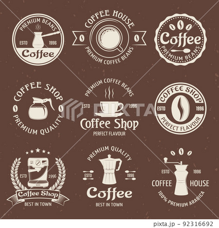 Coffee Emblem Set In Color Coffee Emblem Set In Color 92316692