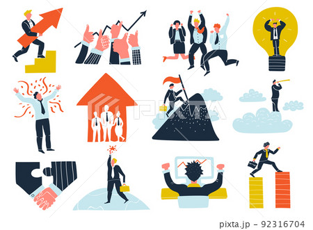 Business Success Flat Icons Set 92316704