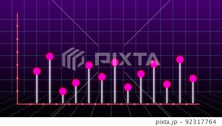 Image of financial graph over violet backgroundのイラスト素材 [92317764] - PIXTA