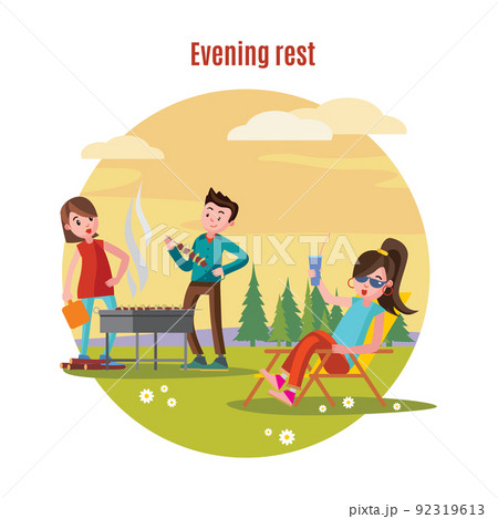 Colorful Outdoor Recreation Concept Colorful Outdoor Recreation Concept 92319613