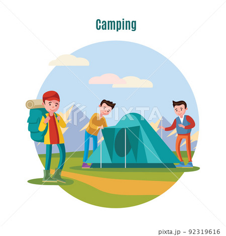 Colorful Camping And Backpacking Template Colorful Camping And Backpacking Template 92319616
