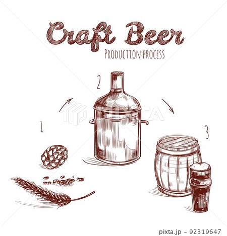Brewing Process Hand Drawn Concept 92319647