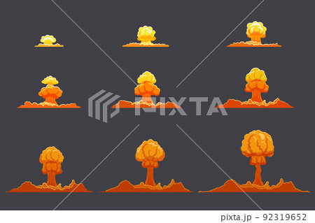 Bright Flat Explosion Animation Set 92319652