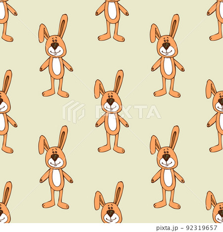 Cute bunny pattern background seamless 92319657