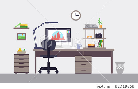 Colorful Designer Workspace Concept 92319659